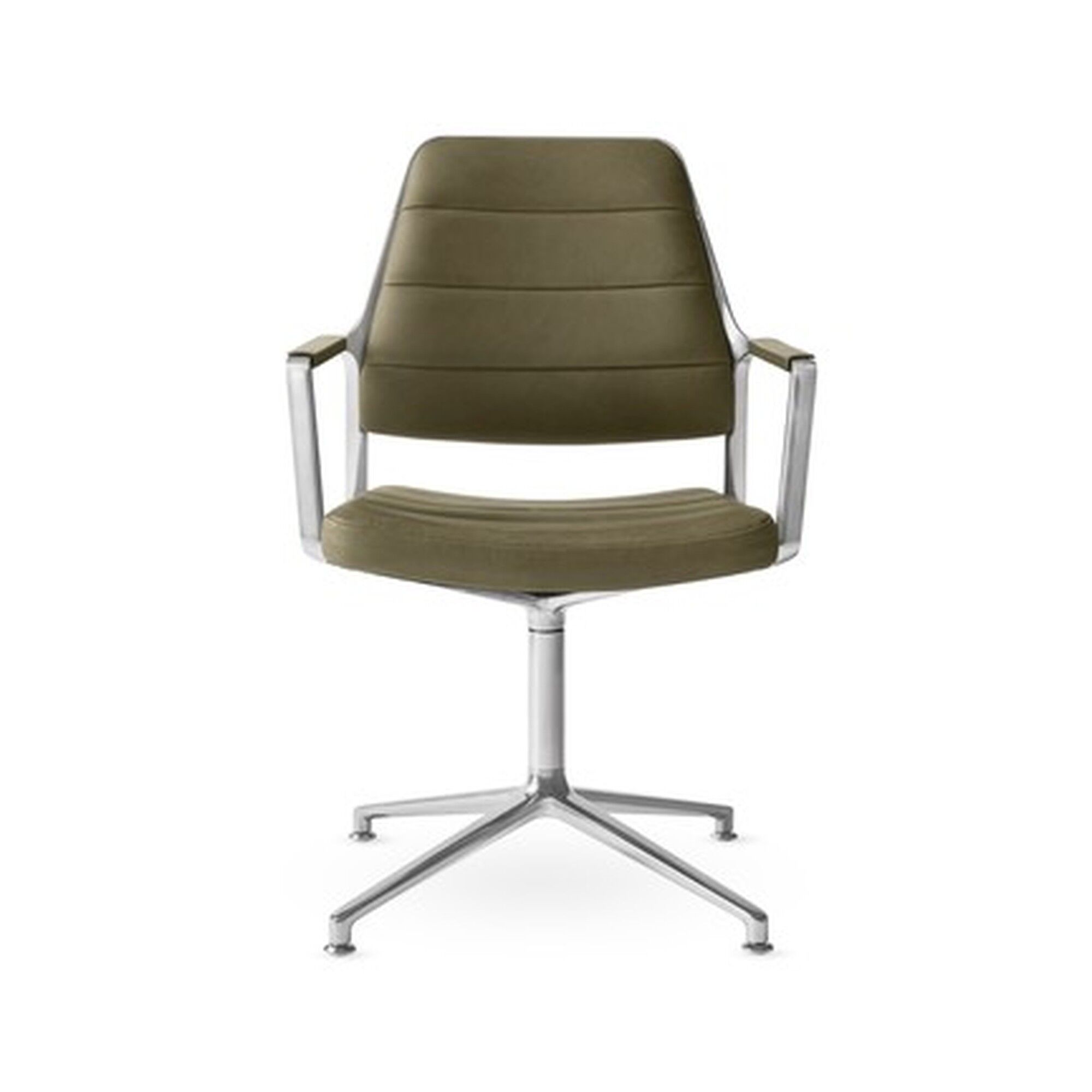 Vipp 455 Fauteuil pivotant avec patins Poli/Cuir Bosco
