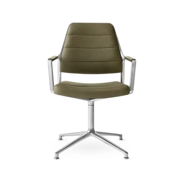 Vipp 455 Fauteuil pivotant avec patins Poli/Cuir Bosco