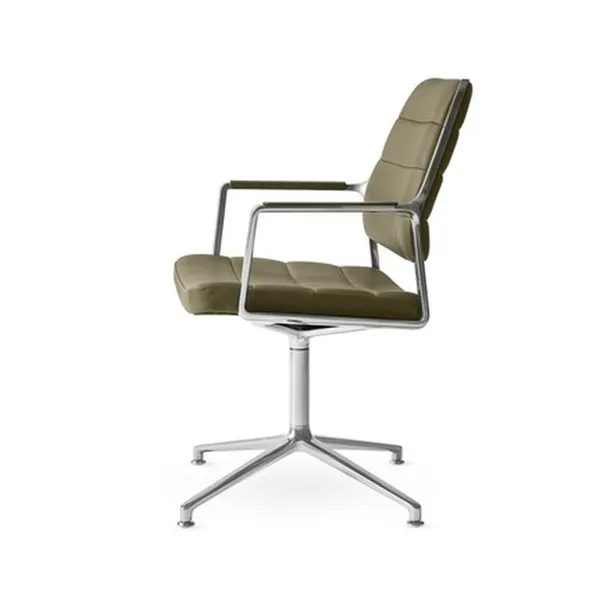 Vipp 455 Fauteuil pivotant avec patins Poli/Cuir Bosco