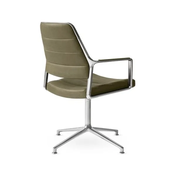 Vipp 455 Fauteuil pivotant avec patins Poli/Cuir Bosco