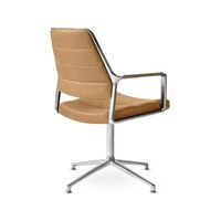 Vipp 455 Fauteuil pivotant avec patins cuir poli/camel