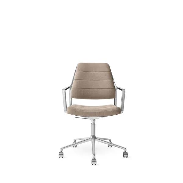 Vipp 455+ Drehstuhl mit Rollen Poliert/Tide