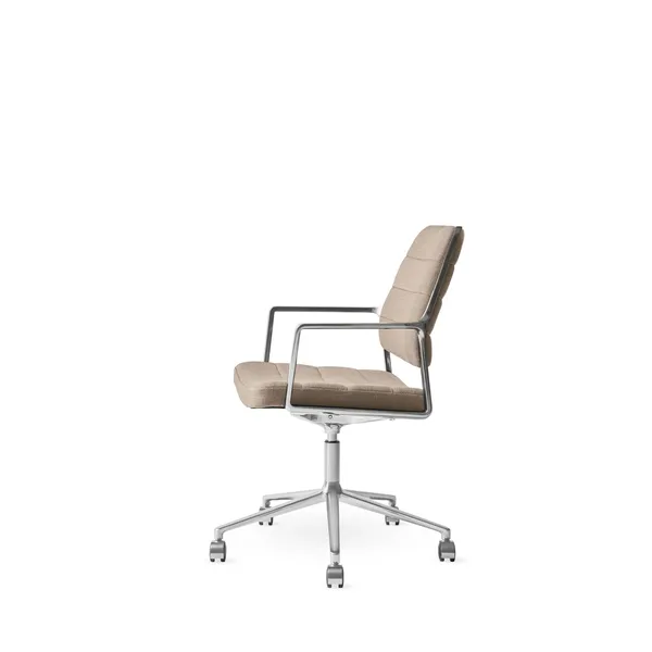 Vipp 455+ Drehstuhl mit Rollen Poliert/Tide