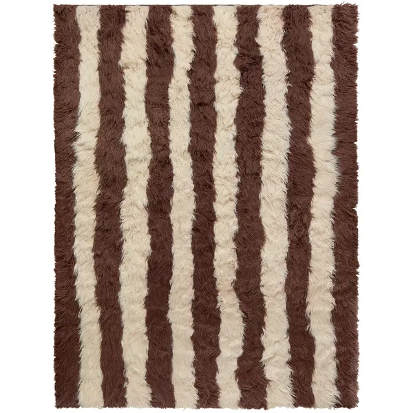 Shaggy Stripe Rug 180x270 Brown/White