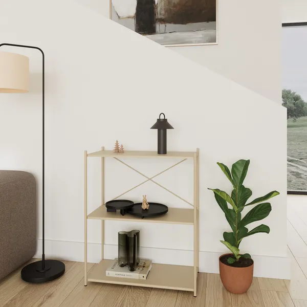 Arturo 3-Tier Shelving Unit Beige
