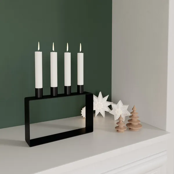 Frame 4 Candle Holder Matte Black