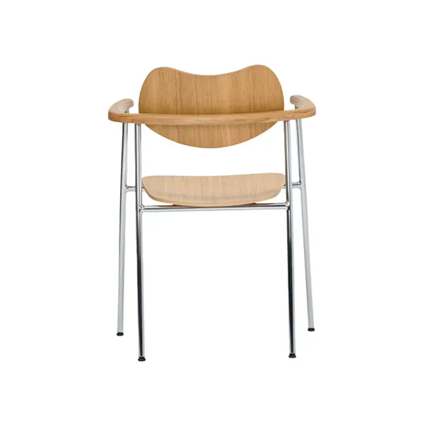 Regatta Steel Chair Oiled Oak/Chrome Legs