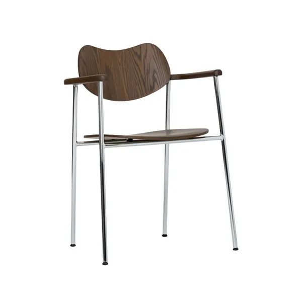Regatta Steel Chair Smoked Oak/Chrome Legs