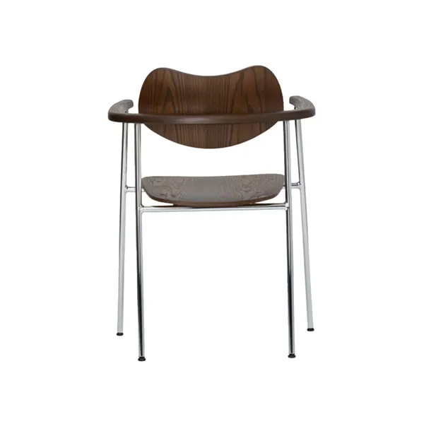 Regatta Steel Chair Smoked Oak/Chrome Legs