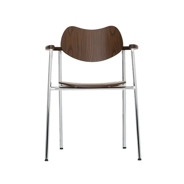 Regatta Steel Chair Smoked Oak/Chrome Legs