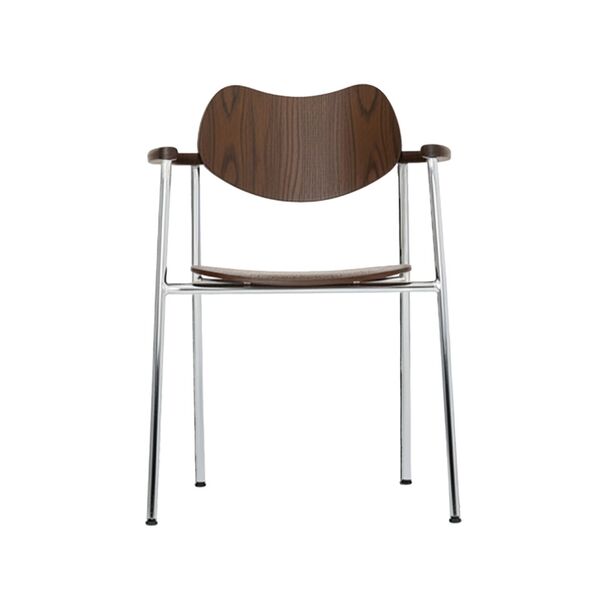 Regatta Steel Chair Smoked Oak/Chrome Legs