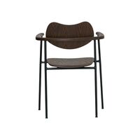 Regatta Steel Chair Smoked Oak/Black Legs