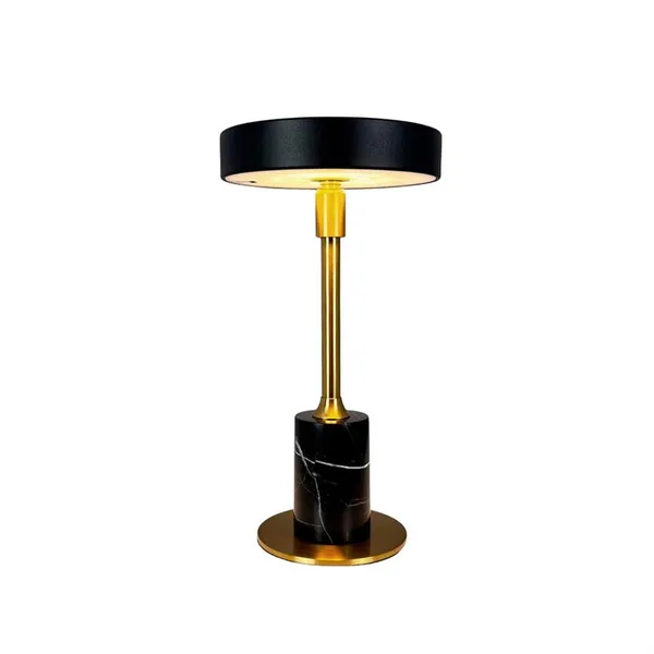 Starlight Mini draagbare tafellamp, zwart marmer/messing