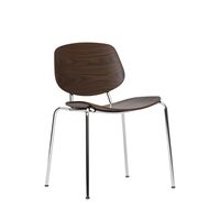Pandora Steel Chair Smoked Oak/Chrome Legs