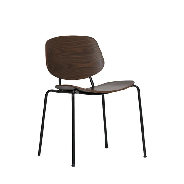 Pandora Steel Chair Smoked Oak/Black Legs