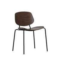Pandora Steel Chair Smoked Oak/Black Legs