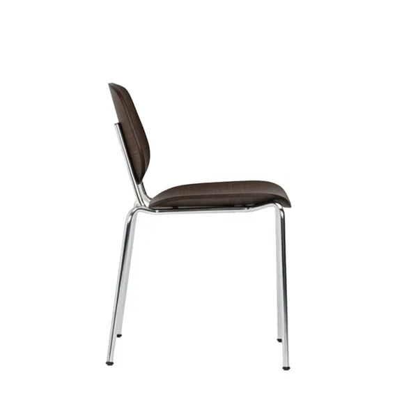 Pandora Steel Chair Smoked Oak/Chrome Legs