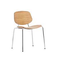 Pandora Steel Chair Oiled Oak/Chrome Legs