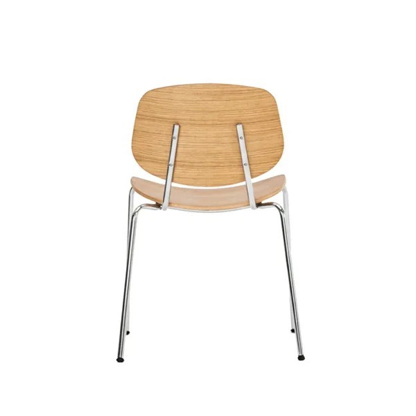 Pandora Steel Chair Oiled Oak/Chrome Legs