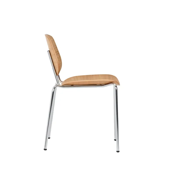 Pandora Steel Chair Oiled Oak/Chrome Legs