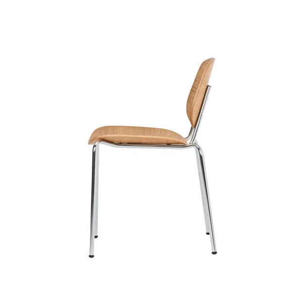 Pandora Steel Chair Oiled Oak/Chrome Legs