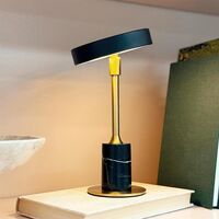 Starlight Mini draagbare tafellamp, zwart marmer/messing