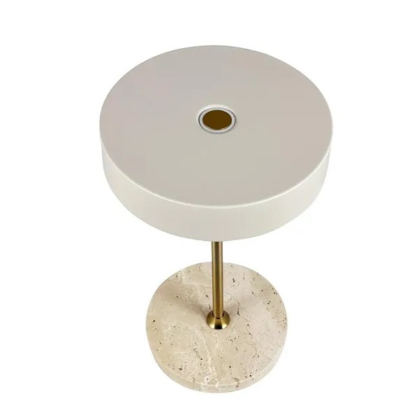 Moonlight Lámpara de mesa portátil LED Beige/Travertino/Latón