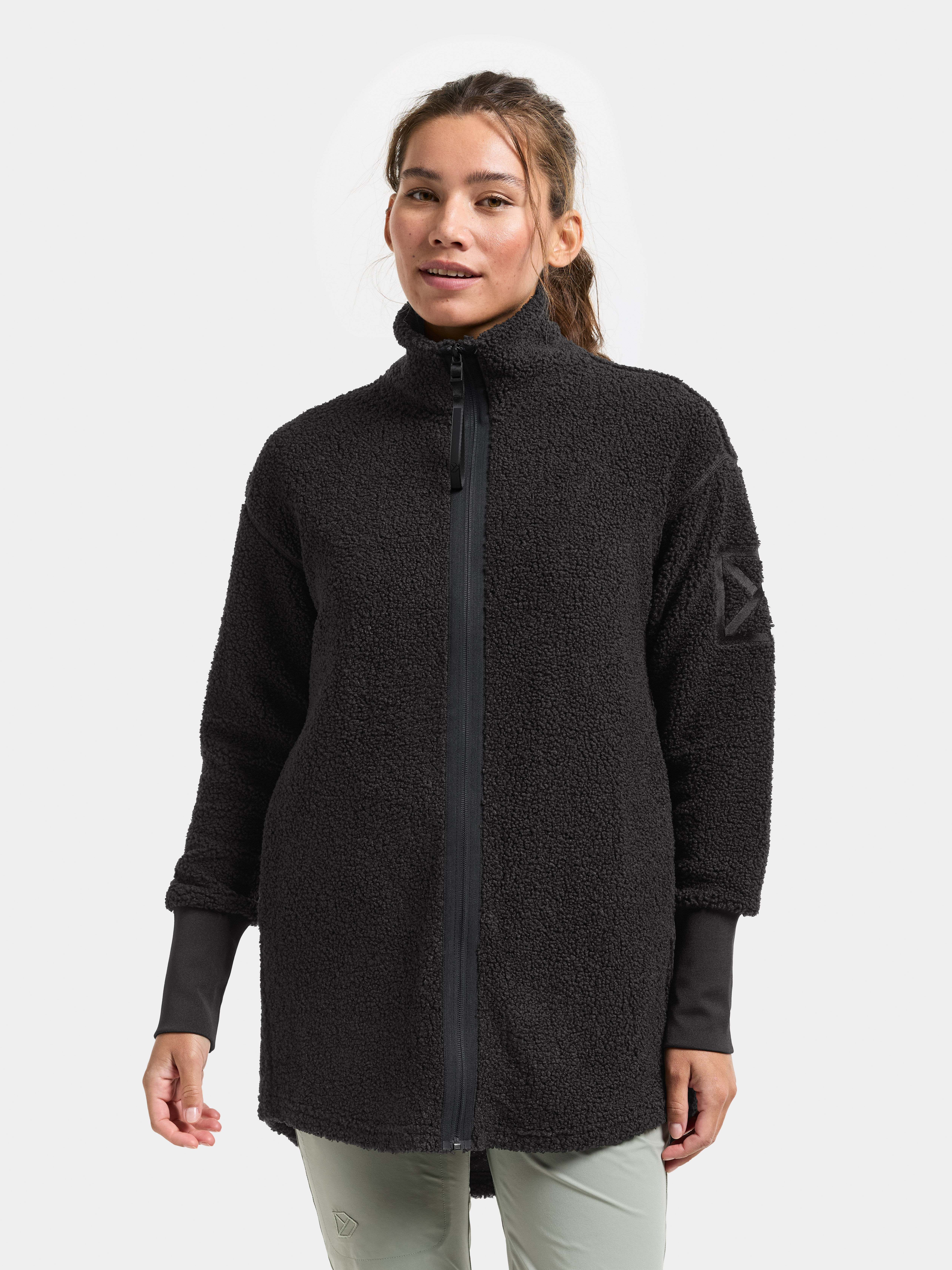 Sally Full-Zip - Black - Women's Long Pile Fleece - Black - Size: 34 - Didriksons