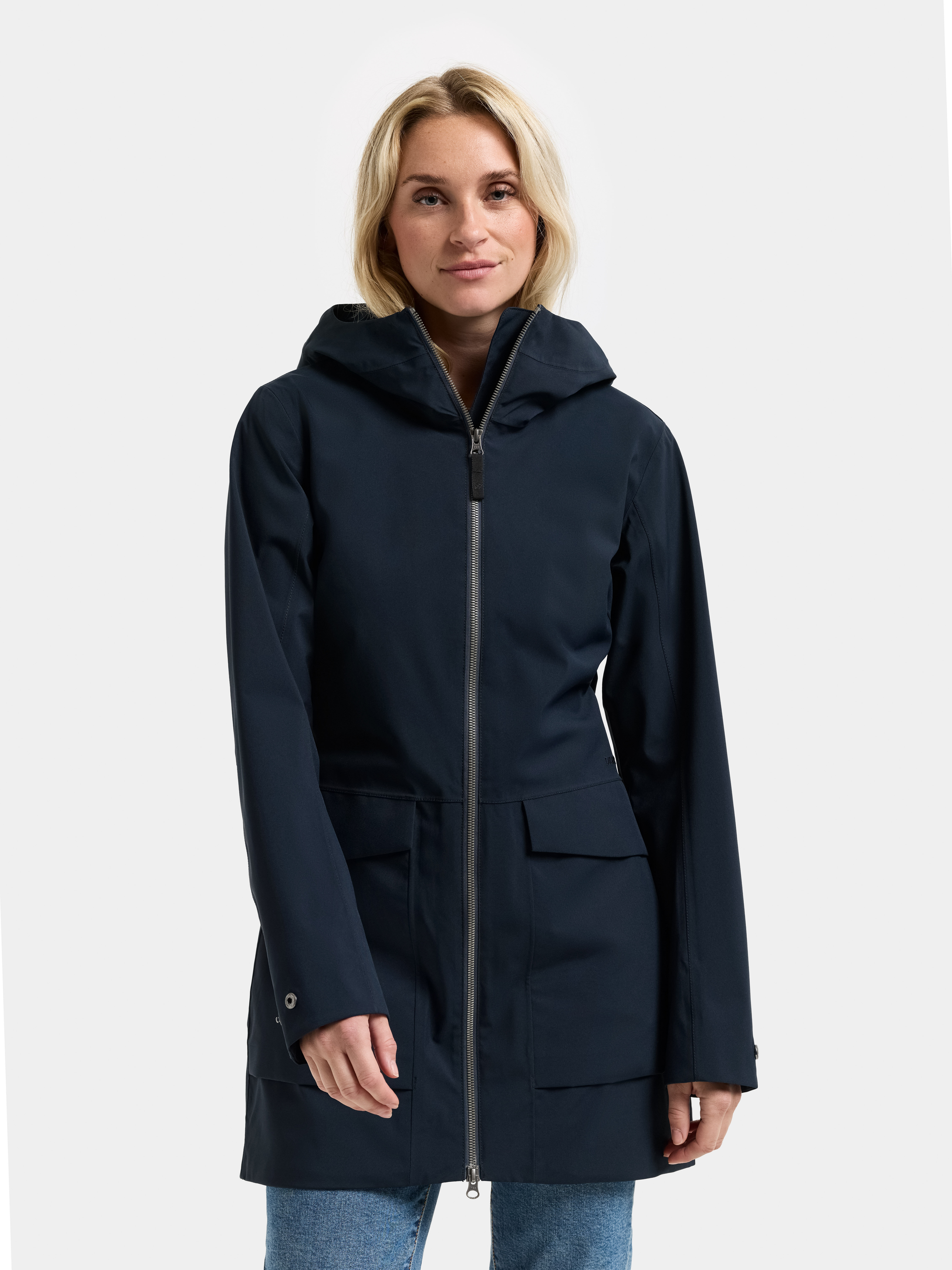 Folka Parka - Dark Night Blue - Women's Spring Jacket - Blue - Size: 38 - Didriksons