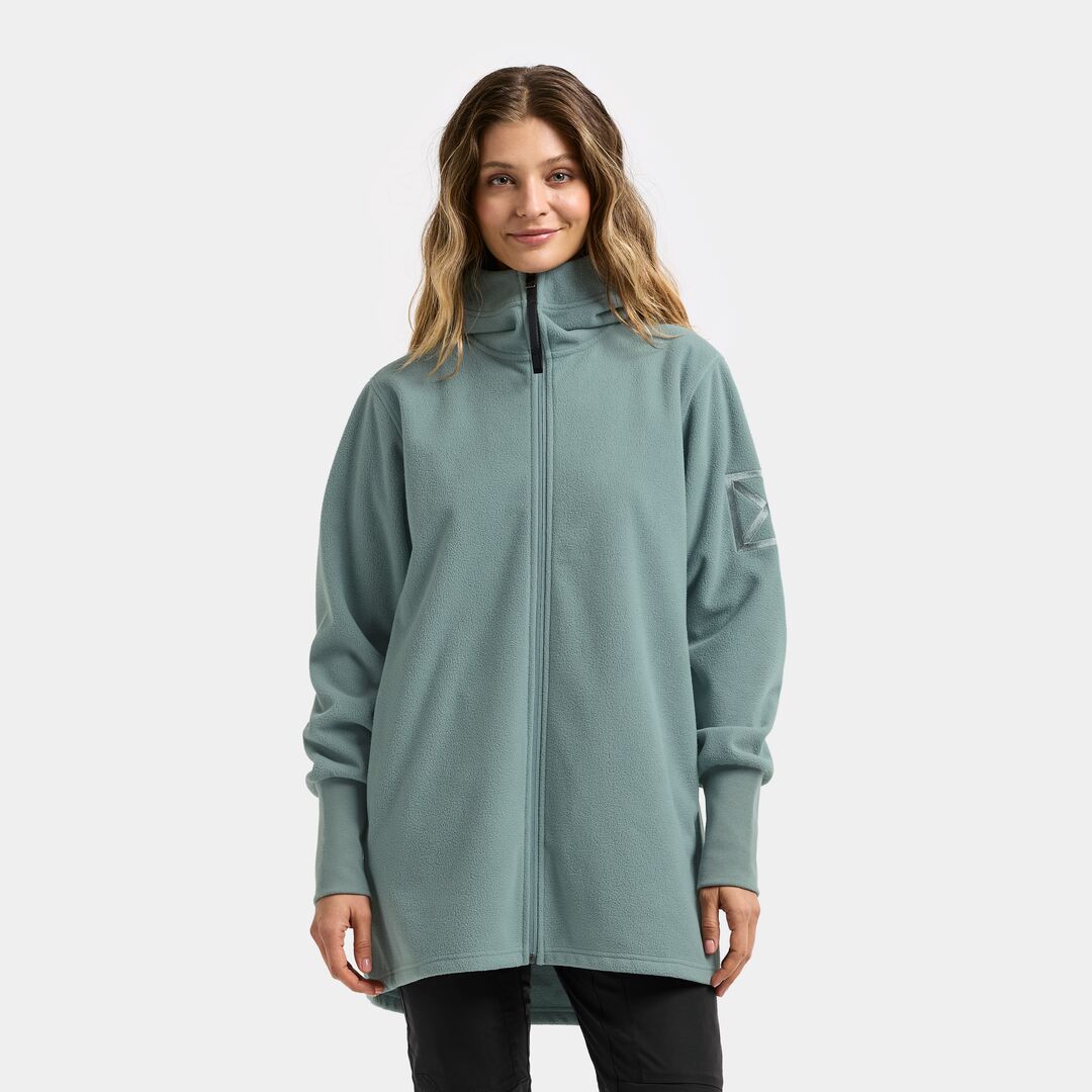 Didriksons Windproof Full-Zip Fleece Jacket for Women, Factory Blue, Size 48, 100% Recycled Fibres - Didriksons
