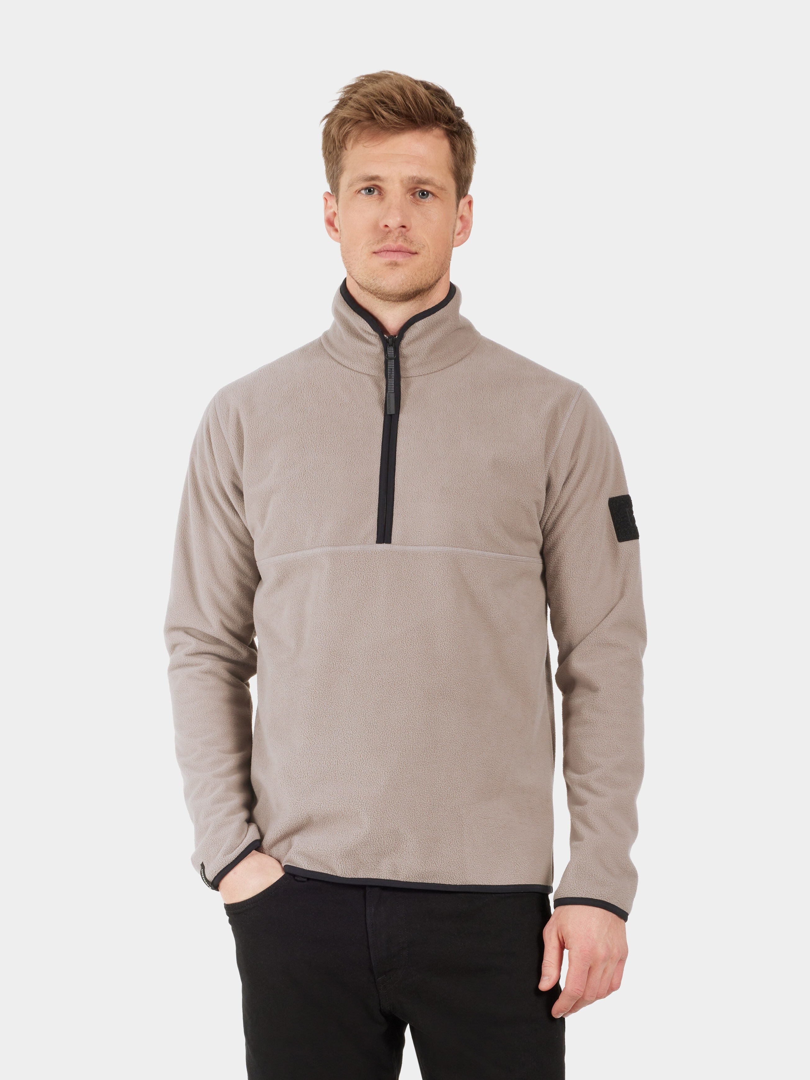 Hannes Half-Zip - Ash Brown - Herre - Fleece - Brun - Størrelse: L - Didriksons