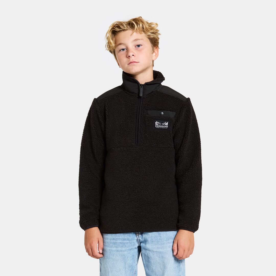 Exa Kids' Half Zip for Unisex, Black, Size 130 by Didriksons , Didriksons