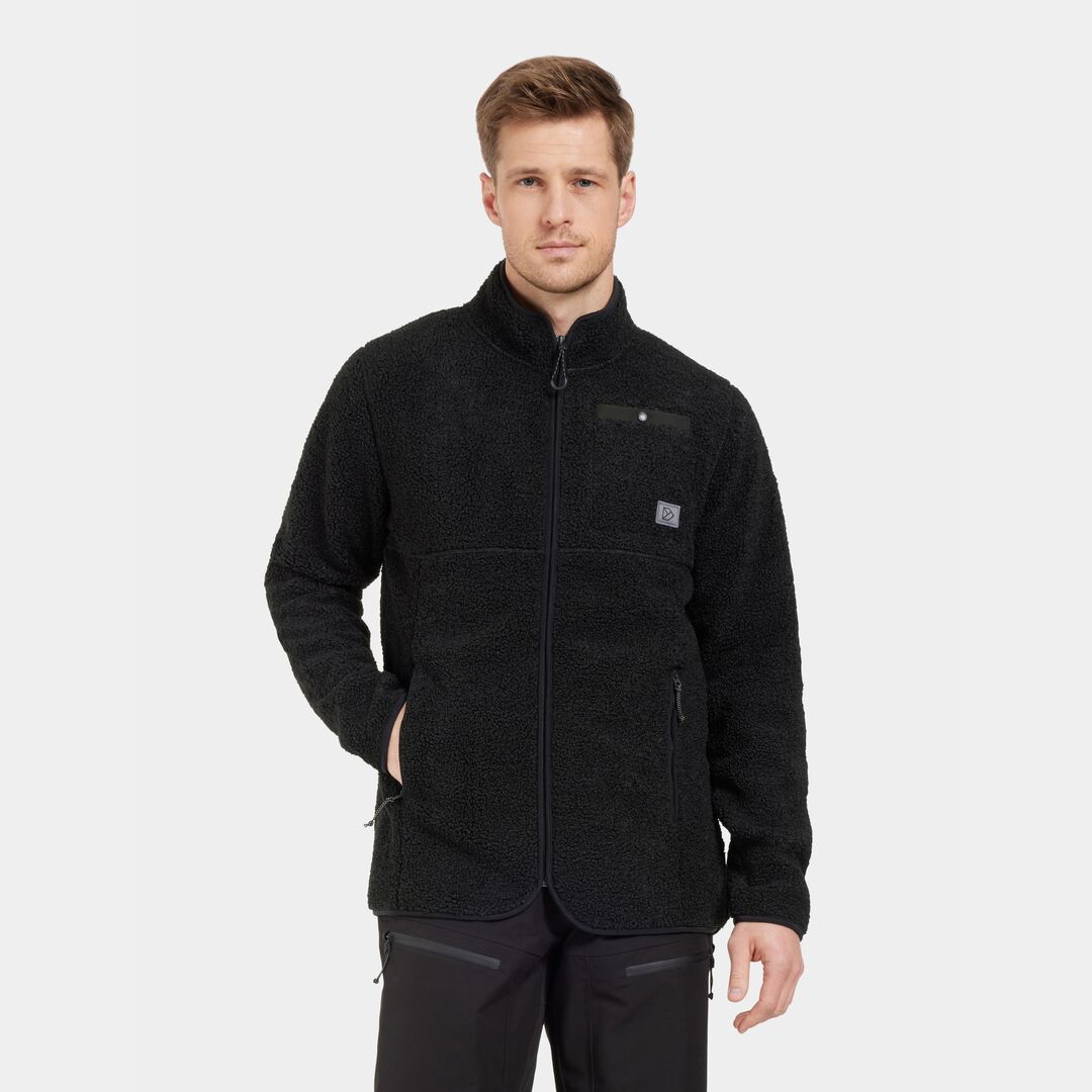 Didriksons Phoenix Full-Zip Jacket for Men, Black, L, Waterproof and Breathable Pile Fabric , Didriksons