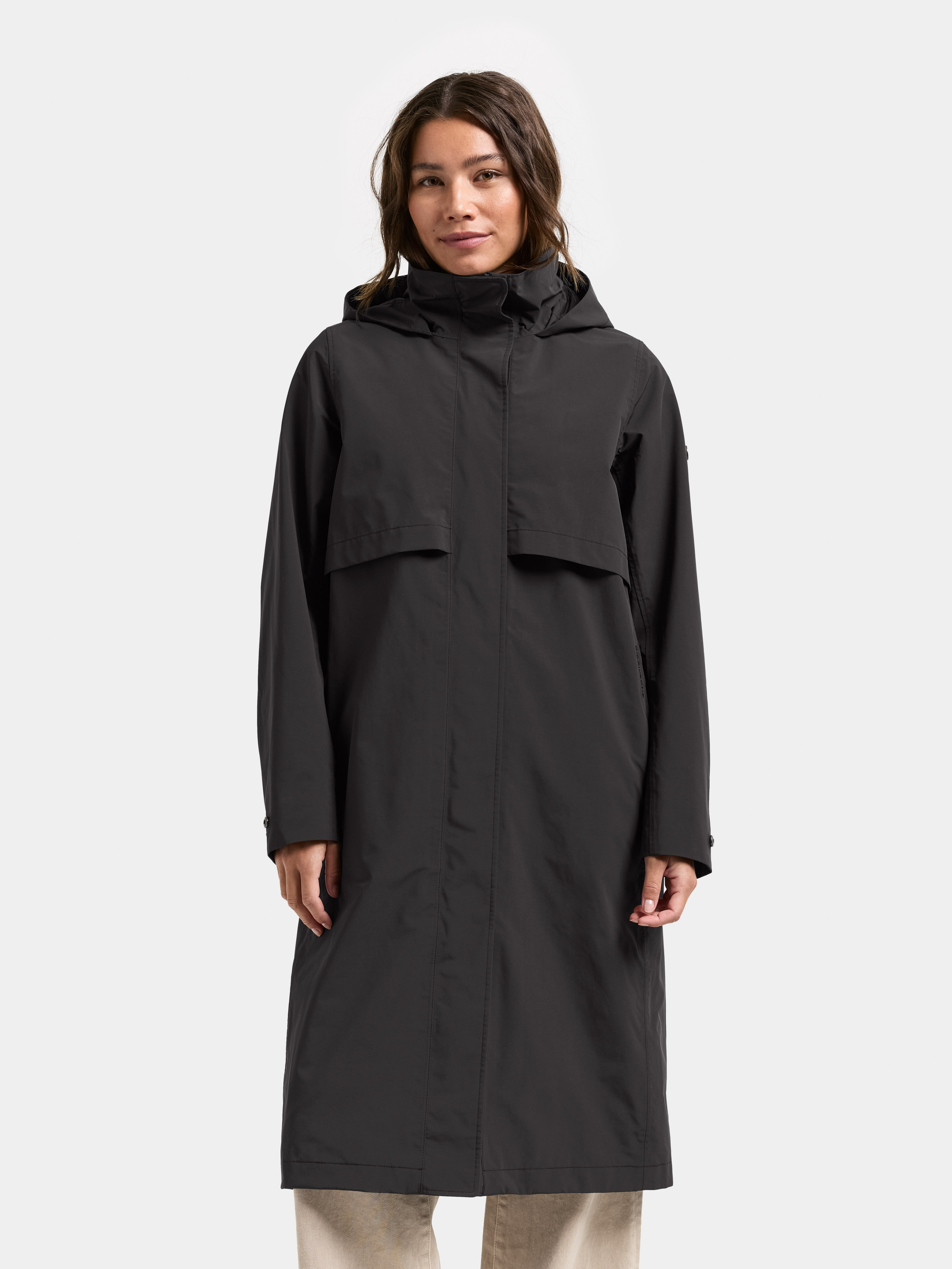 Isolde Parka Long - Black - Naiset - Kevättakit - Musta - Koko: 38 - Didriksons