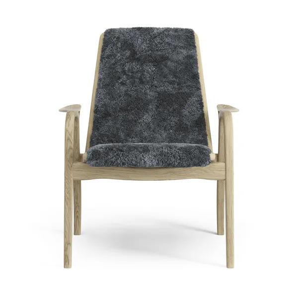 Laminett Fåtölj Fårskinn Lackerad Ek / Charcoal