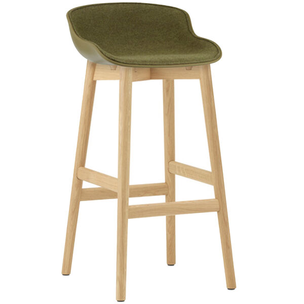 Hyg Barstol 75 cm Polstret Front Olive / Eik