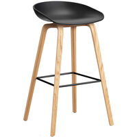 AAS 32 2.0 Barstol 75 cm Lakeret Eg / Sort/Sort