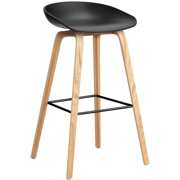 AAS 32 2.0 Barstol 75 cm Lackad Ek / Svart/Svart