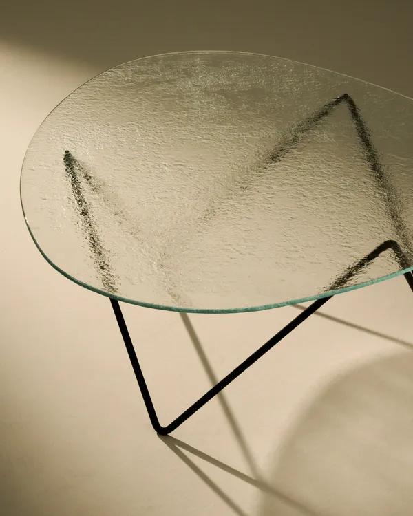 Pedrera Soffbord Texturerat Glas Klar / Svart