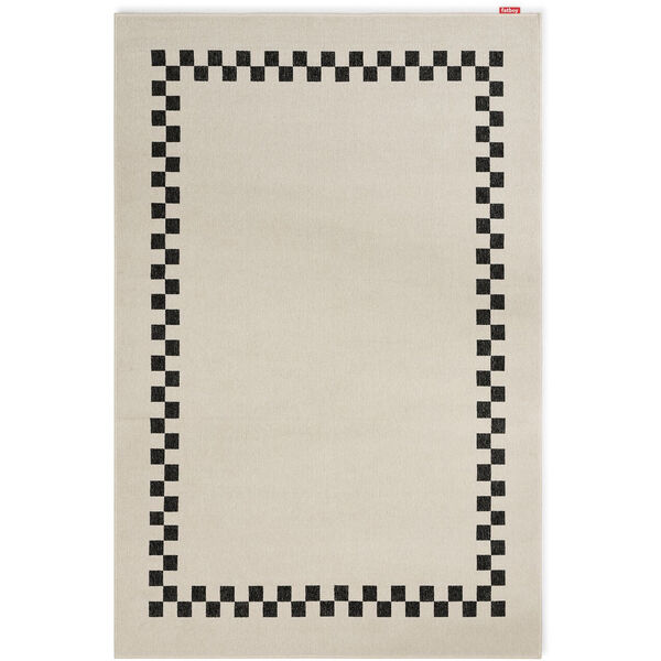 Carpretty Petit Check Border Tæppe Antracitgråt / Creme