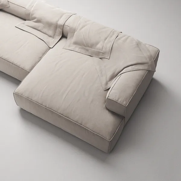 Grand 4-Personers Sofa chaiselong Højre Sandshell Beige