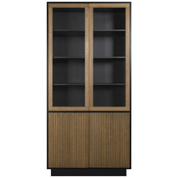 Line Burned Walnut Vitrineskab Sort