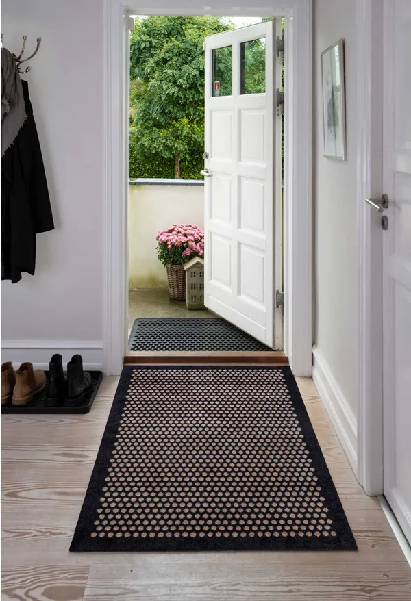 Dot Dørmåtte Sort / Beige 130x90 cm