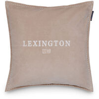 Logo Organic Cotton Velvet Tyynynpäällinen 50x50 cm Valkoinen / Beige