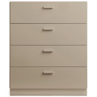 Relief Kommode Bred med Fodstykke Beige