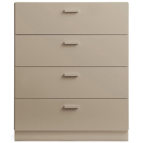 Relief Kommode Bred med Fodstykke Beige