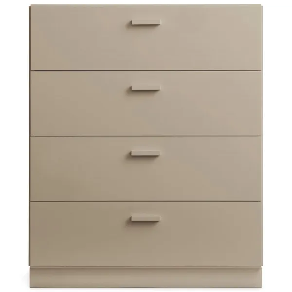 Relief Kommode Bred med Fodstykke Beige