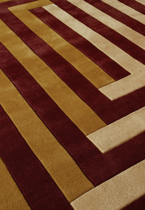 Teklan Labyrinth Ullteppe 250x350 cm Sand / Mulberry