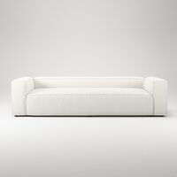 Grand 3-Sitssoffa Bouclétyg Steam White