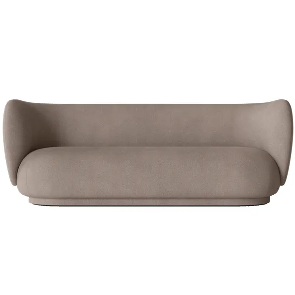 Rico Brushed 3-Seter Sofa Varmgrå